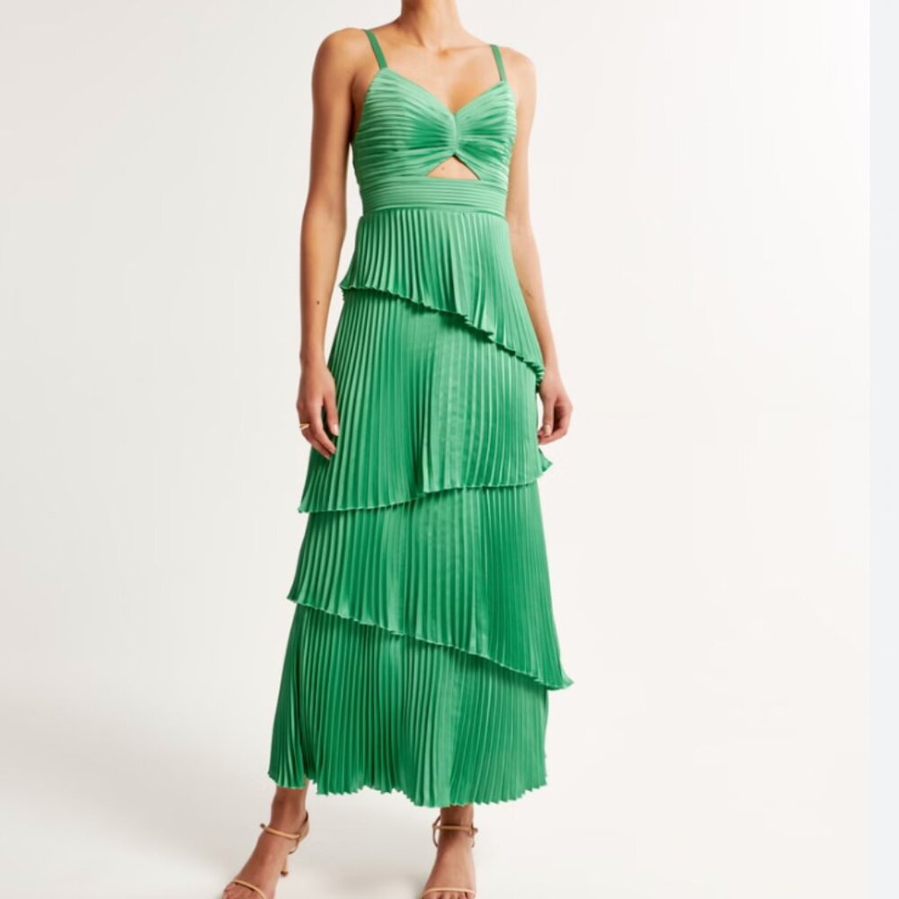 A&F Giselle Pleated Tiered Maxi Dress